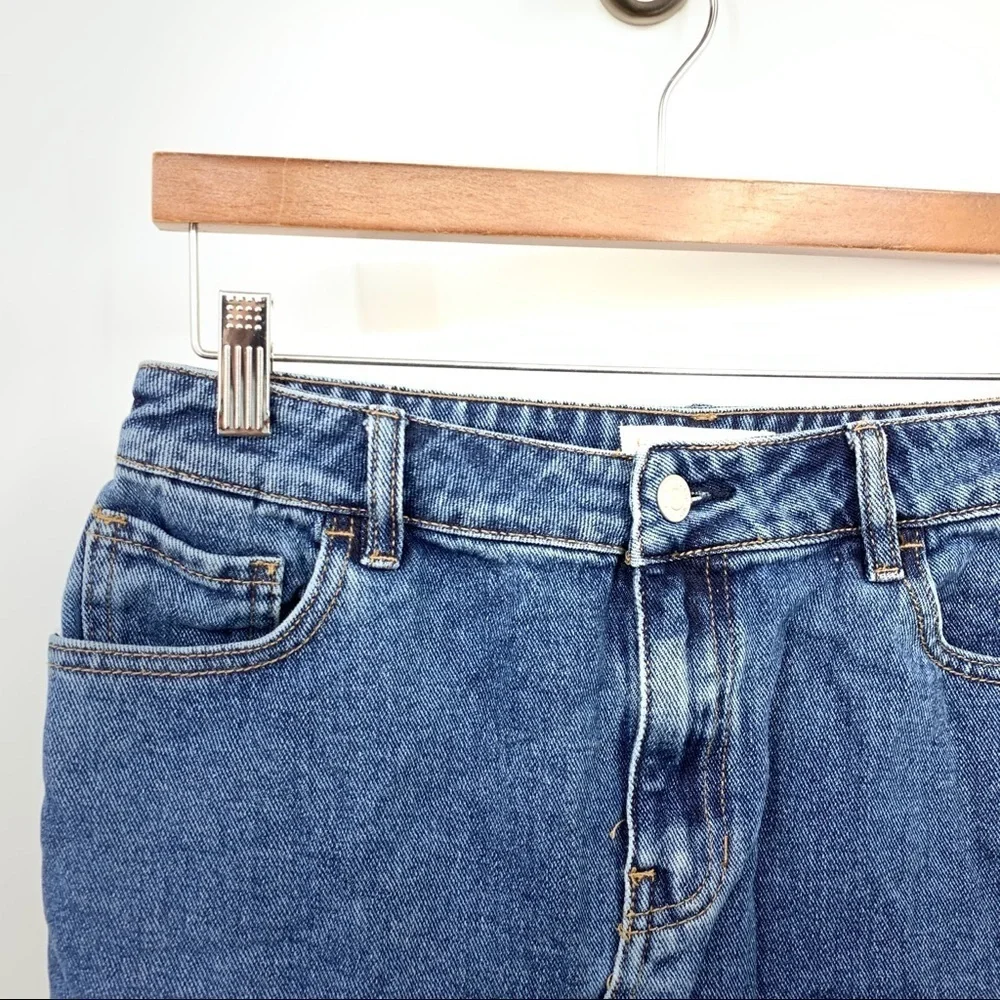Pacsun Women 28 Jean Skirt Mini Short‎ Medium Wash Side Striped 100% Cotton 4 6